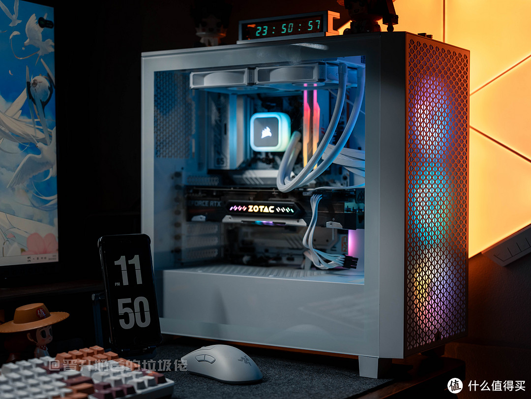 买风扇机箱半买半送,贼船白色主题装机,七彩虹B650+索泰RTX4060Ti+海盗船3000D