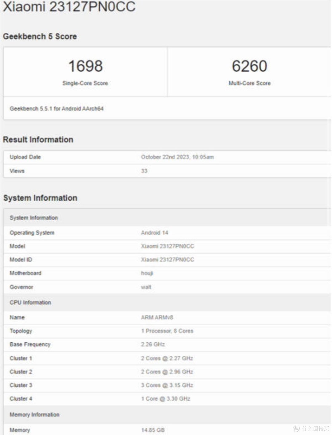小米14、Z60 Ultra现身Geekbench,性能直指A17 Pro