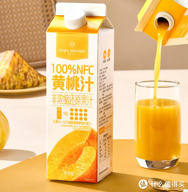 1号会员店 100%NFC黄桃汁，尽享自然纯正，健康畅饮的果汁选择