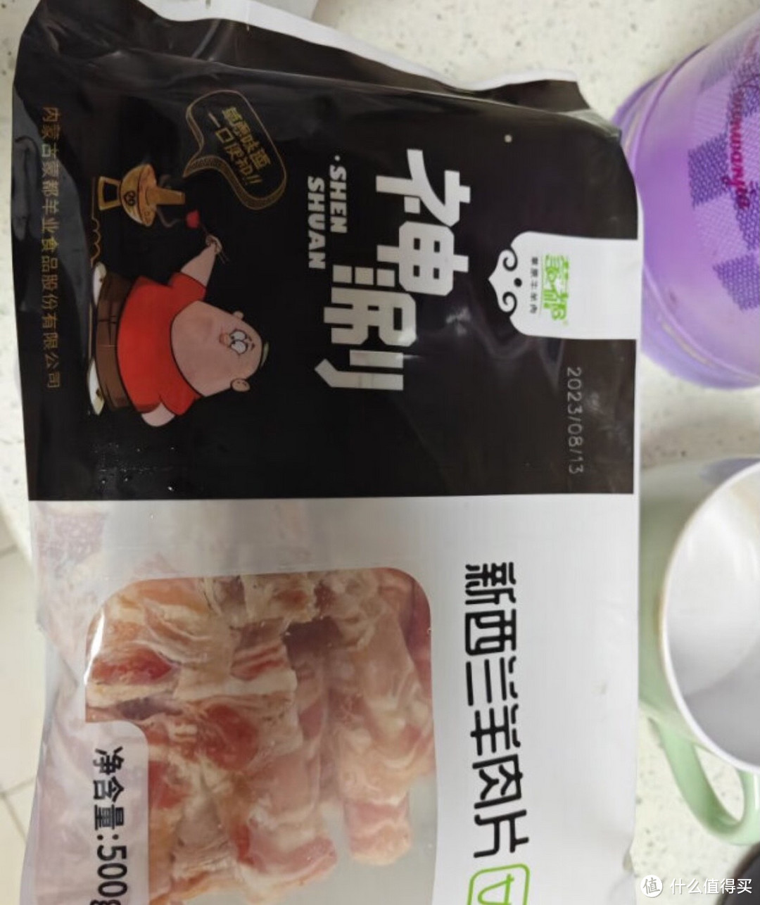 ￼￼蒙都 神涮牛肉片 500g/桶 国产 冷冻家庭肥牛卷/片 火锅炒菜食材￼￼