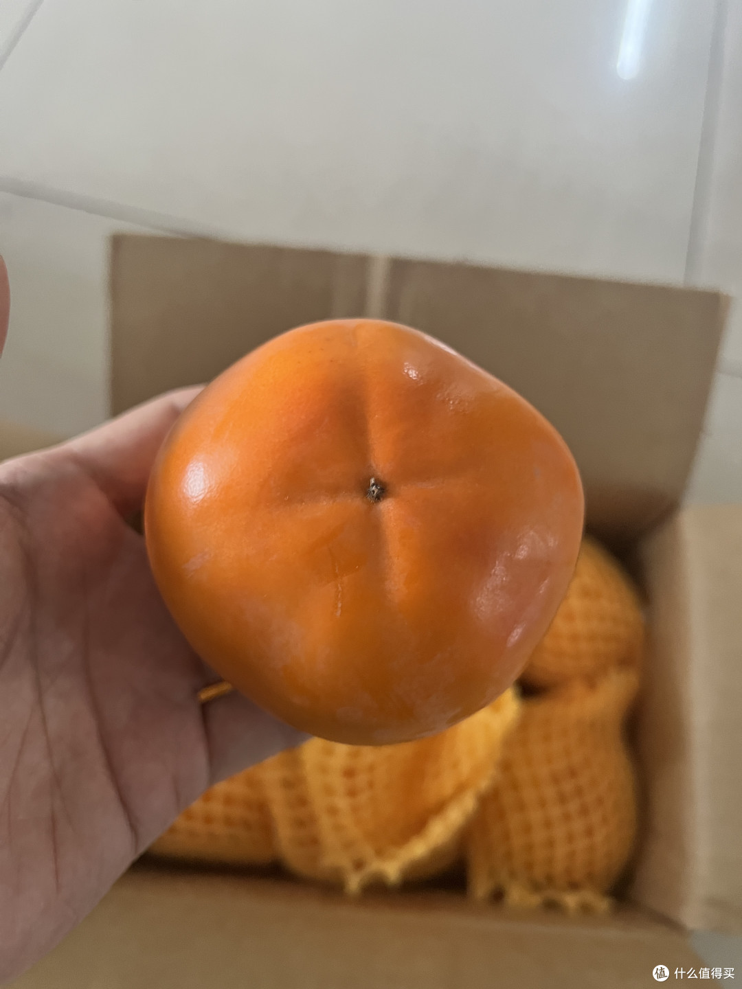 第一次吃脆柿子,味道还真的不错!