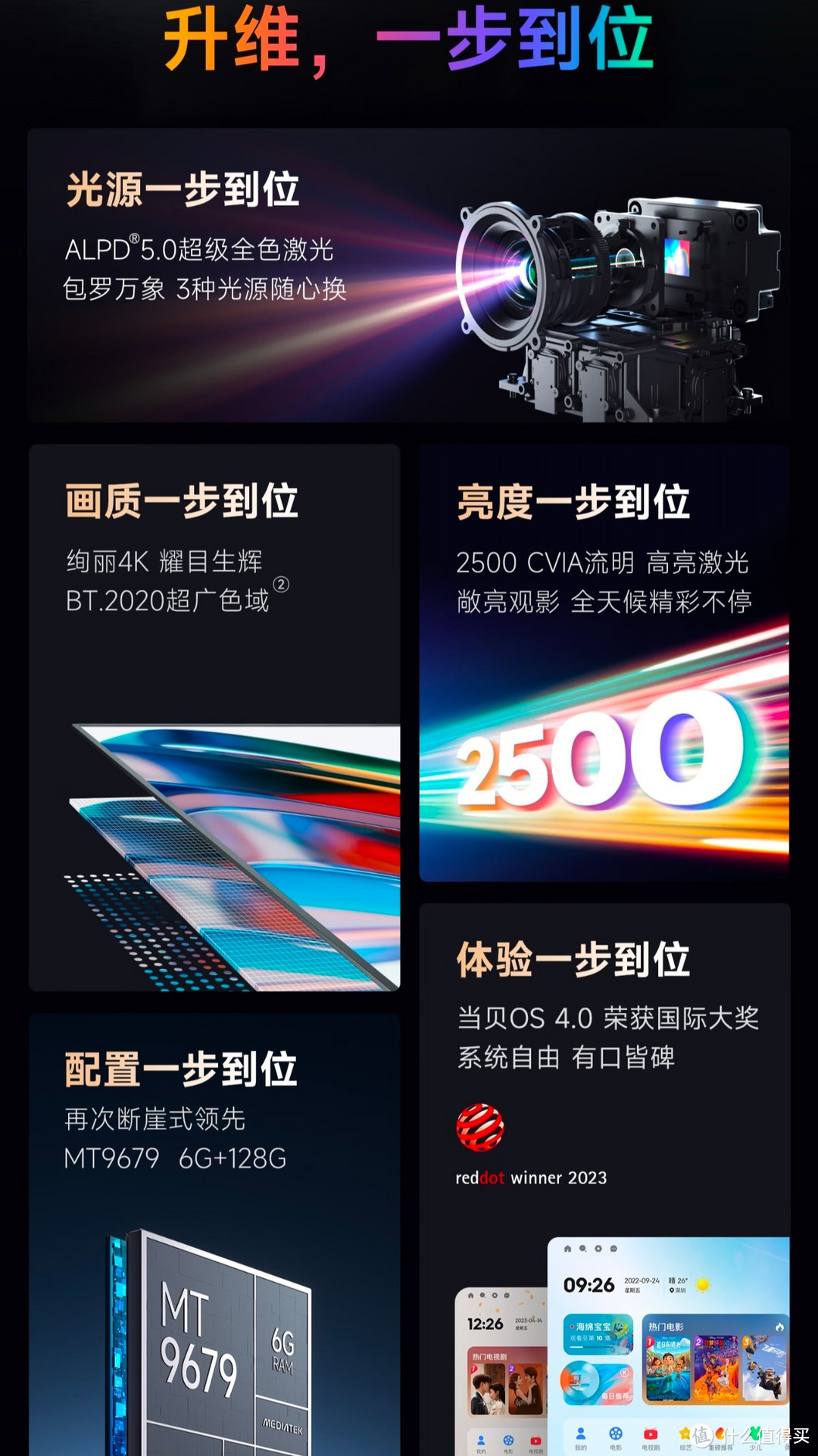 当贝 X5Ultra 超级全色激光 4K 投影仪家用 X5U游戏投影机 （2500 CVIA流明 MT9679大师芯片 6+128G）
