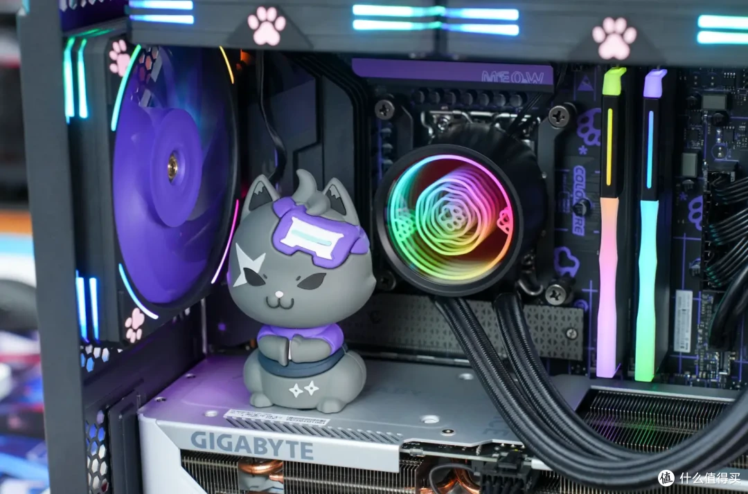 七彩虹meow猫咪家族系列——暗影紫喵全家桶装机体验_机箱_什么值得买