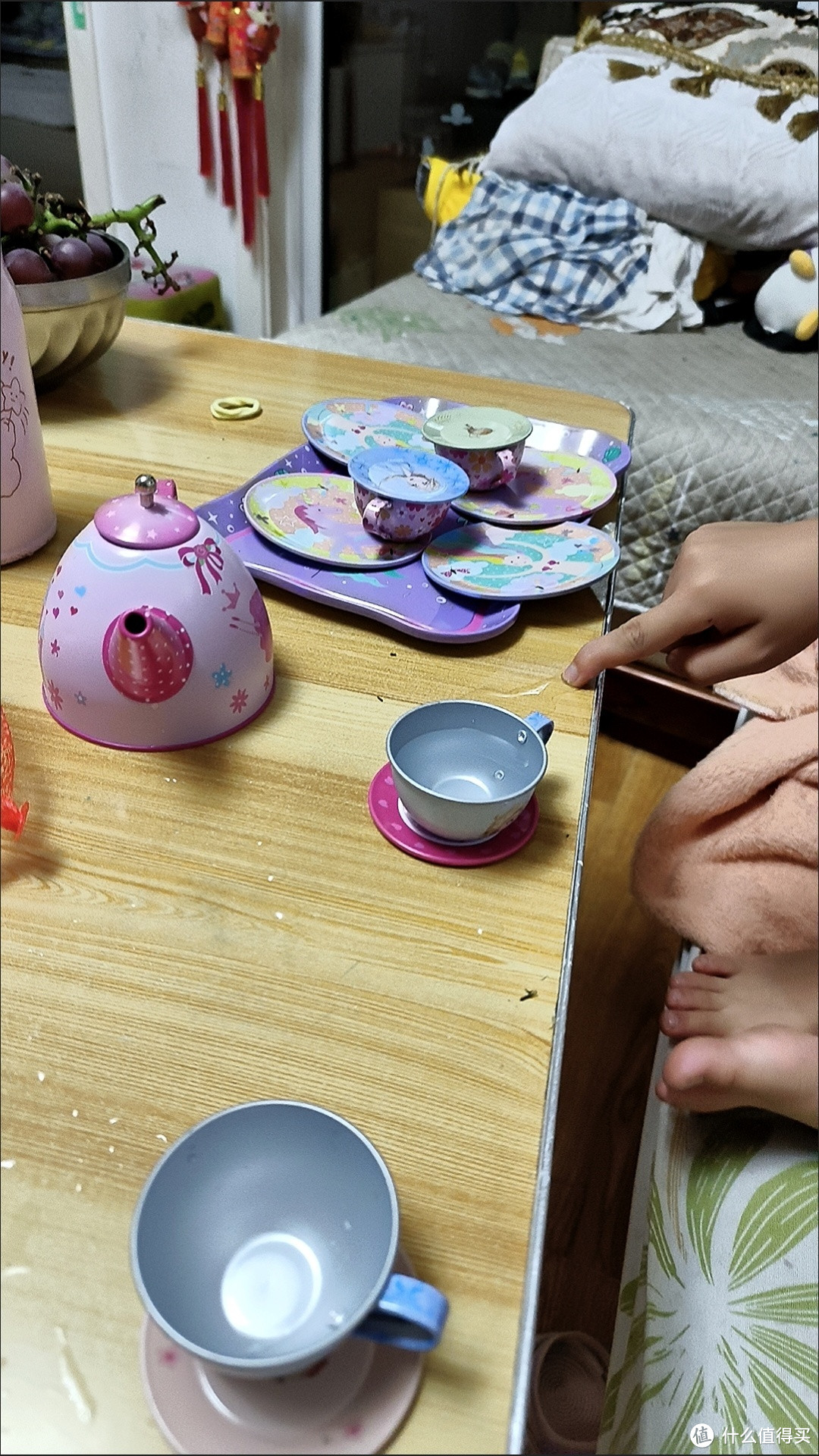 儿童过家家下午茶厨具茶具仿真茶具马口铁15件(图案随机)源头厂家