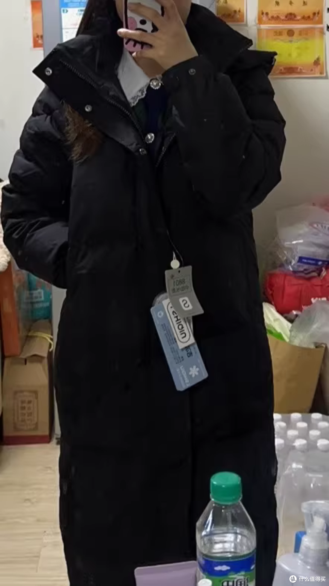 双11购后晒，连帽长款羽绒服