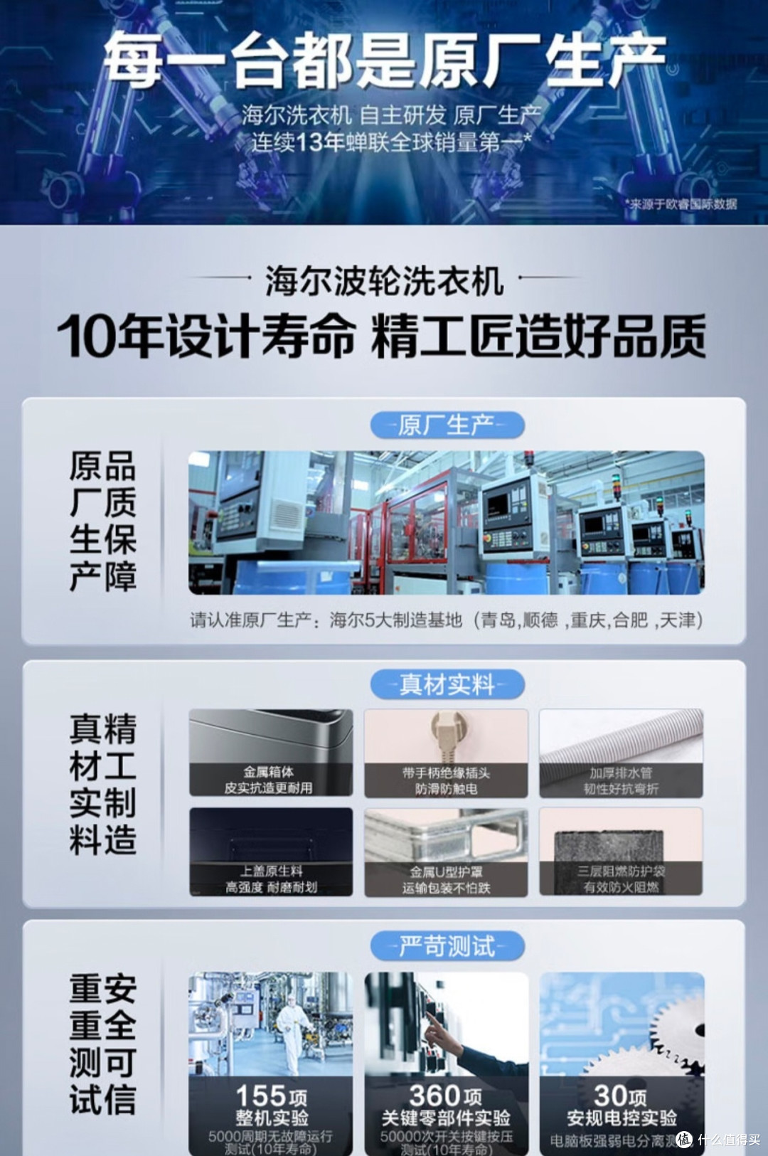 海尔Haier波轮洗衣机全自动小型 直驱变频10公斤大容量 升级除螨洗 桶自洁 原厂品质 以旧换新EB100B20