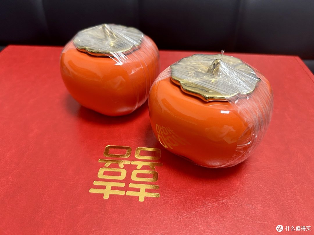 柿子样式的茶罐