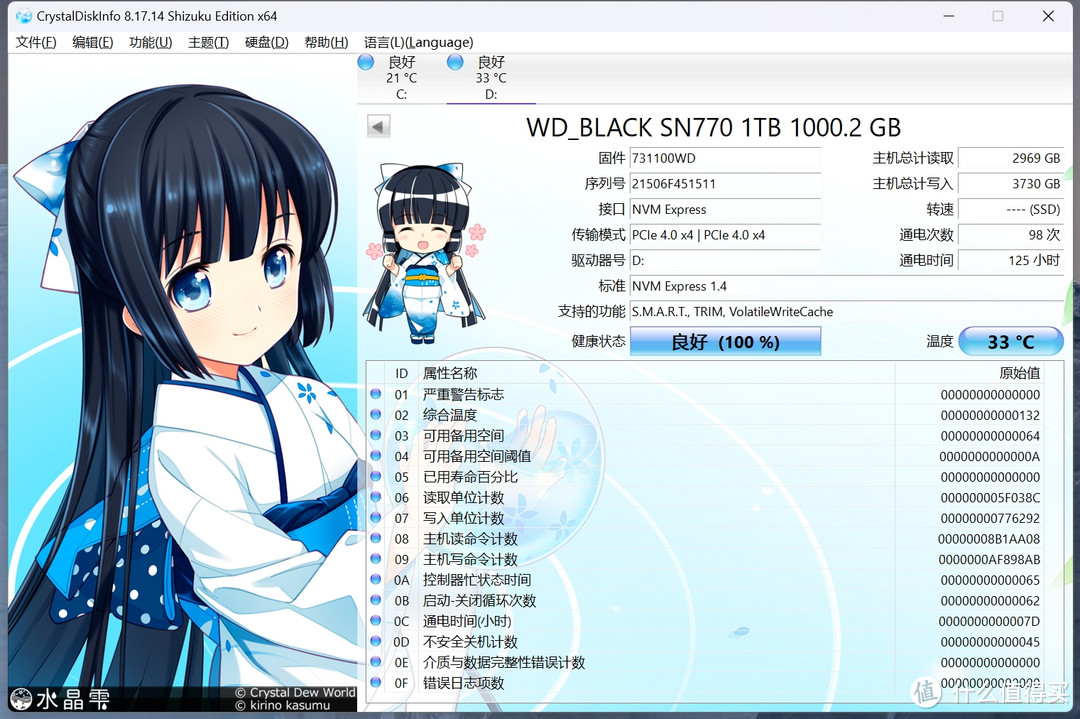 主流SSD标杆，西部数据WD_BLACK SN770 1TB固态硬盘测评