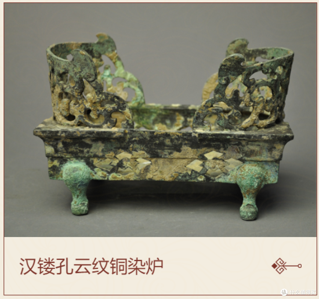 汉镂孔云纹铜染炉
