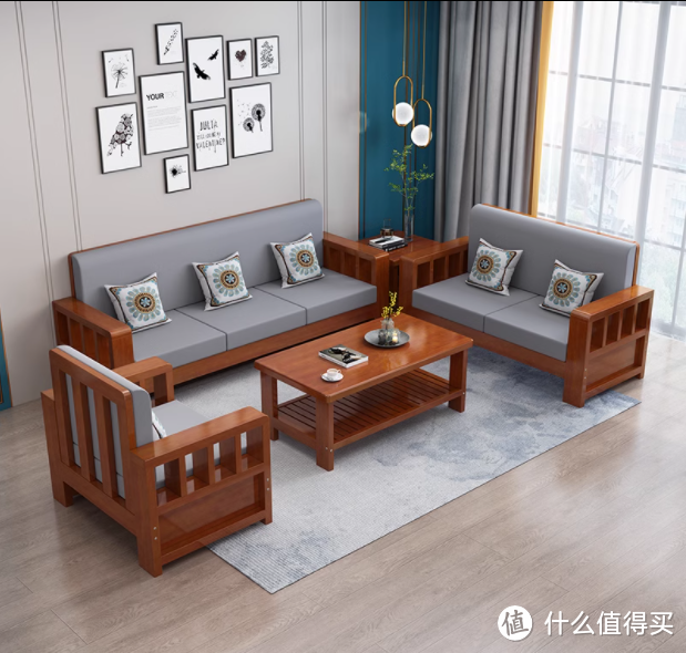 ✨小户型也有大舒适！现代简约实木沙发，冬夏两用！🌈