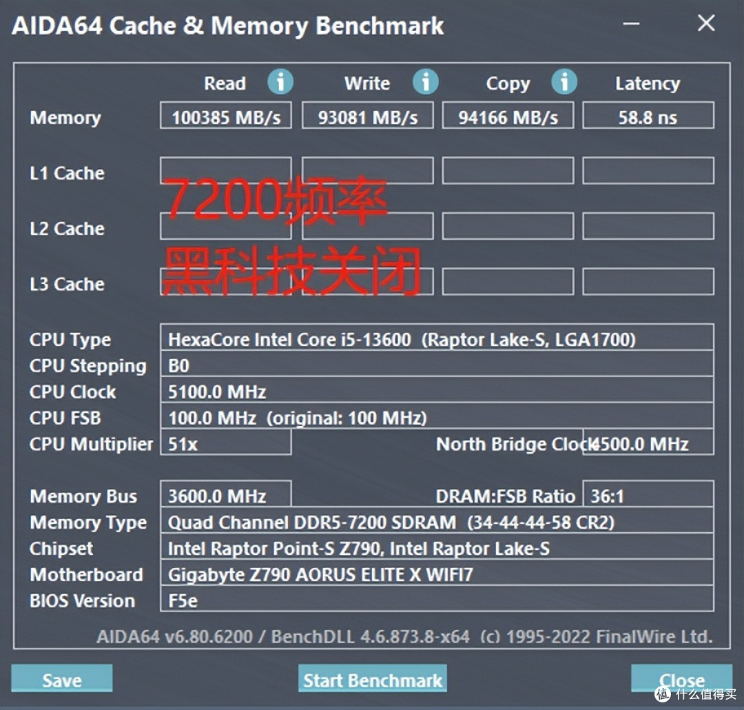 4款镁光海力士三星ddr5新颗粒内存条技嘉z790xwifi78000频率测试