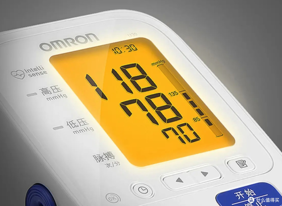 欧姆龙(OMRON)电子血压计U30:智能加压、背光显示、60次记忆值、使用简便轻松