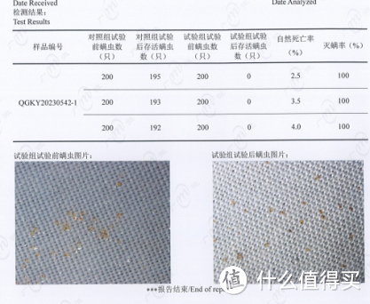 除螨样体检测结果