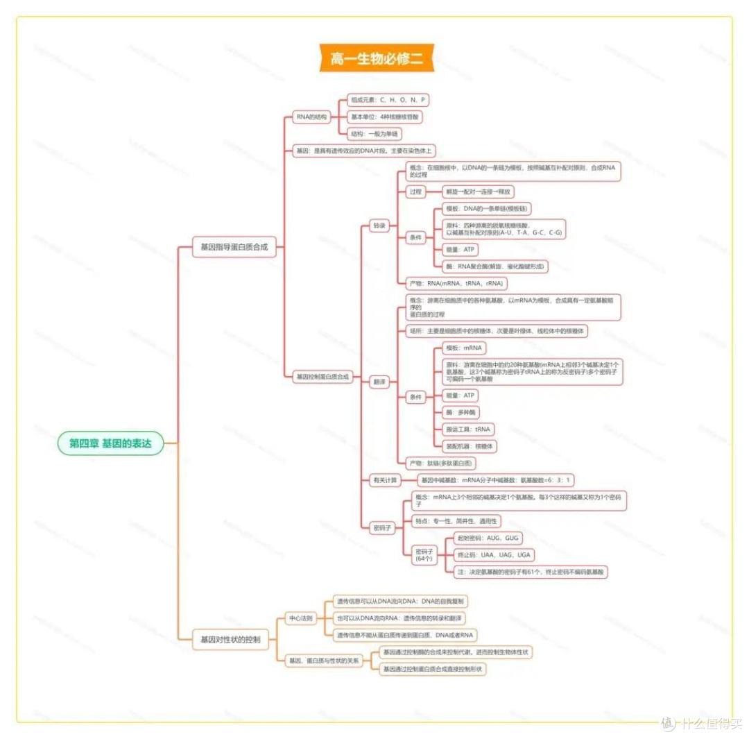 高一生物必修二思维导图大全-高中一年级生物知识点全册整理