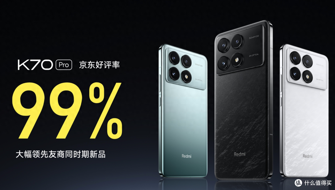 超越苹果,RedmiK70Pro好评率高达99%,24G+1T+骁龙8Gen3仅4399元
