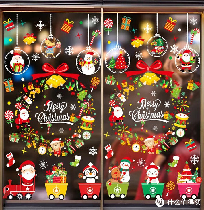 营造欢乐圣诞氛围——欧妮姿圣诞窗贴花环门对
