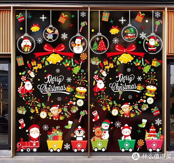 营造欢乐圣诞氛围——欧妮姿圣诞窗贴花环门对