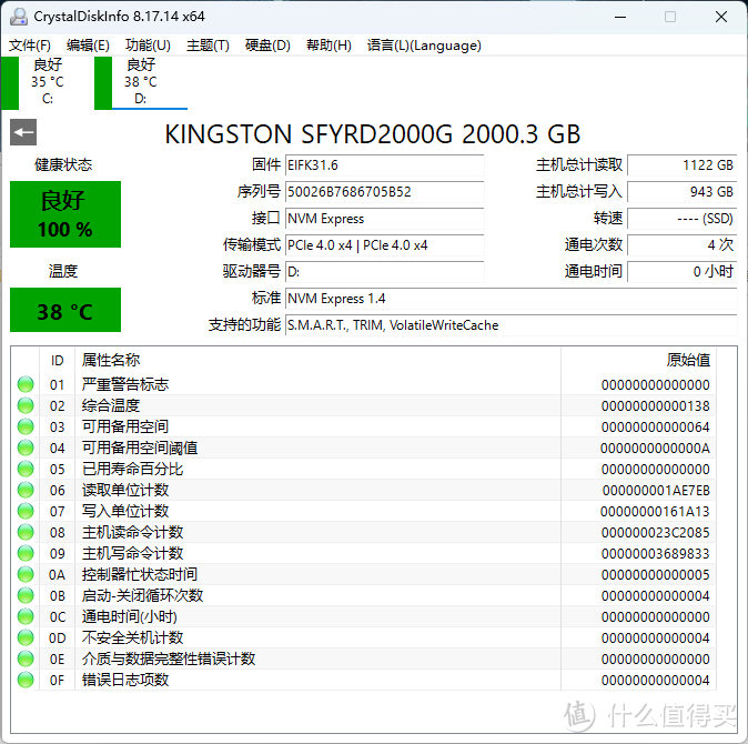 上市两年，性能依旧旗舰，Kingston FURY叛逆者固态硬盘 2TB 开箱简测