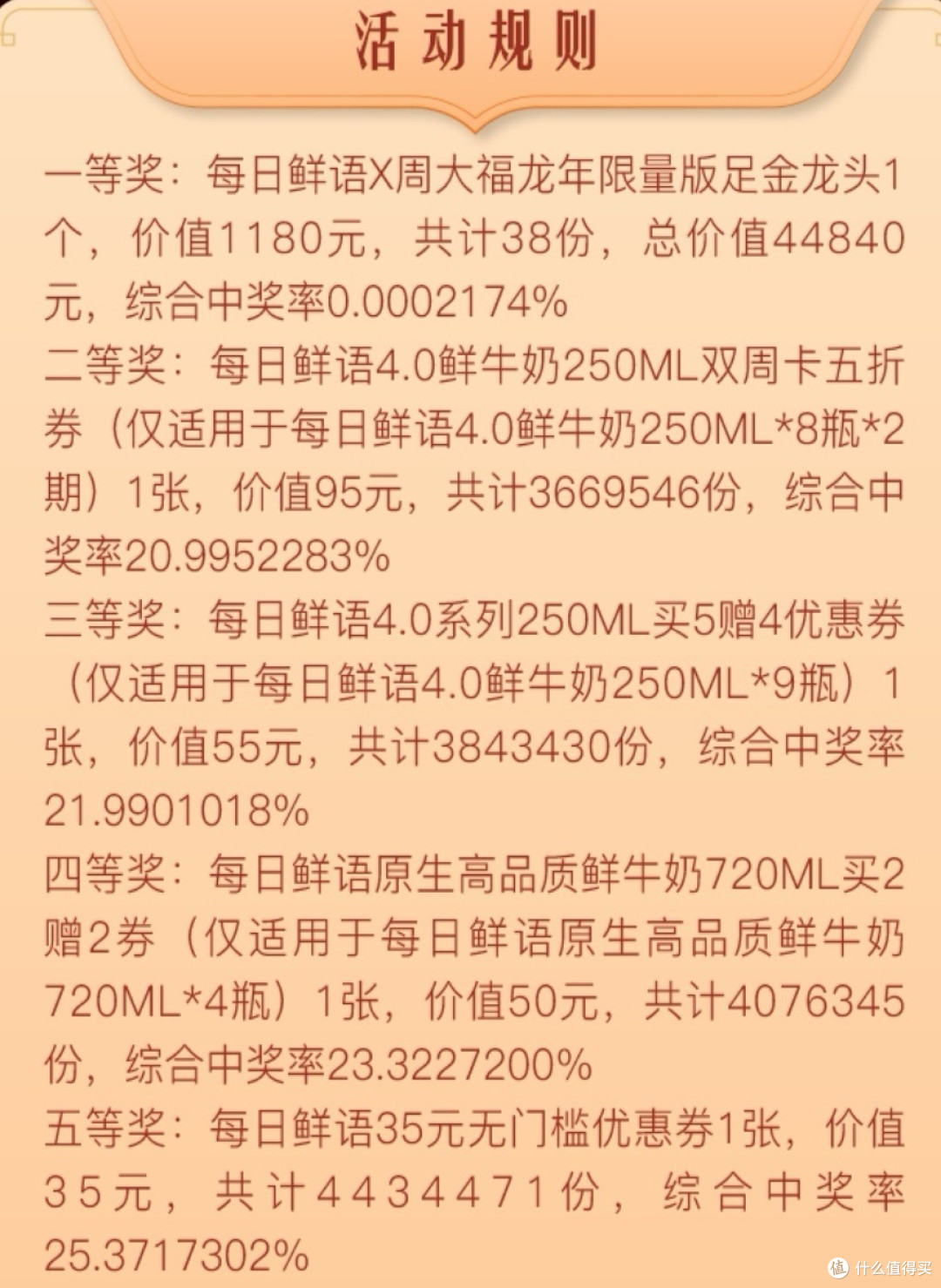 新年买每日鲜语金运新年奶,扫码抽取周大福黄金龙头