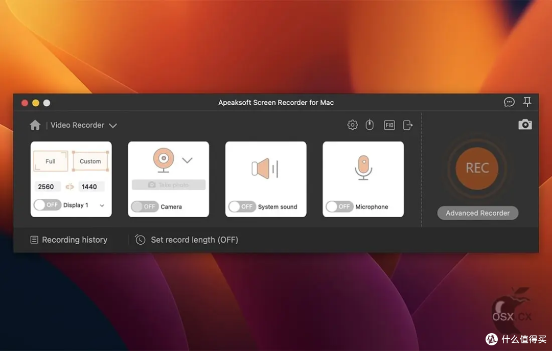 Apeaksoft Screen Recorder For Mac v2.2.6 强大的屏幕录制工具