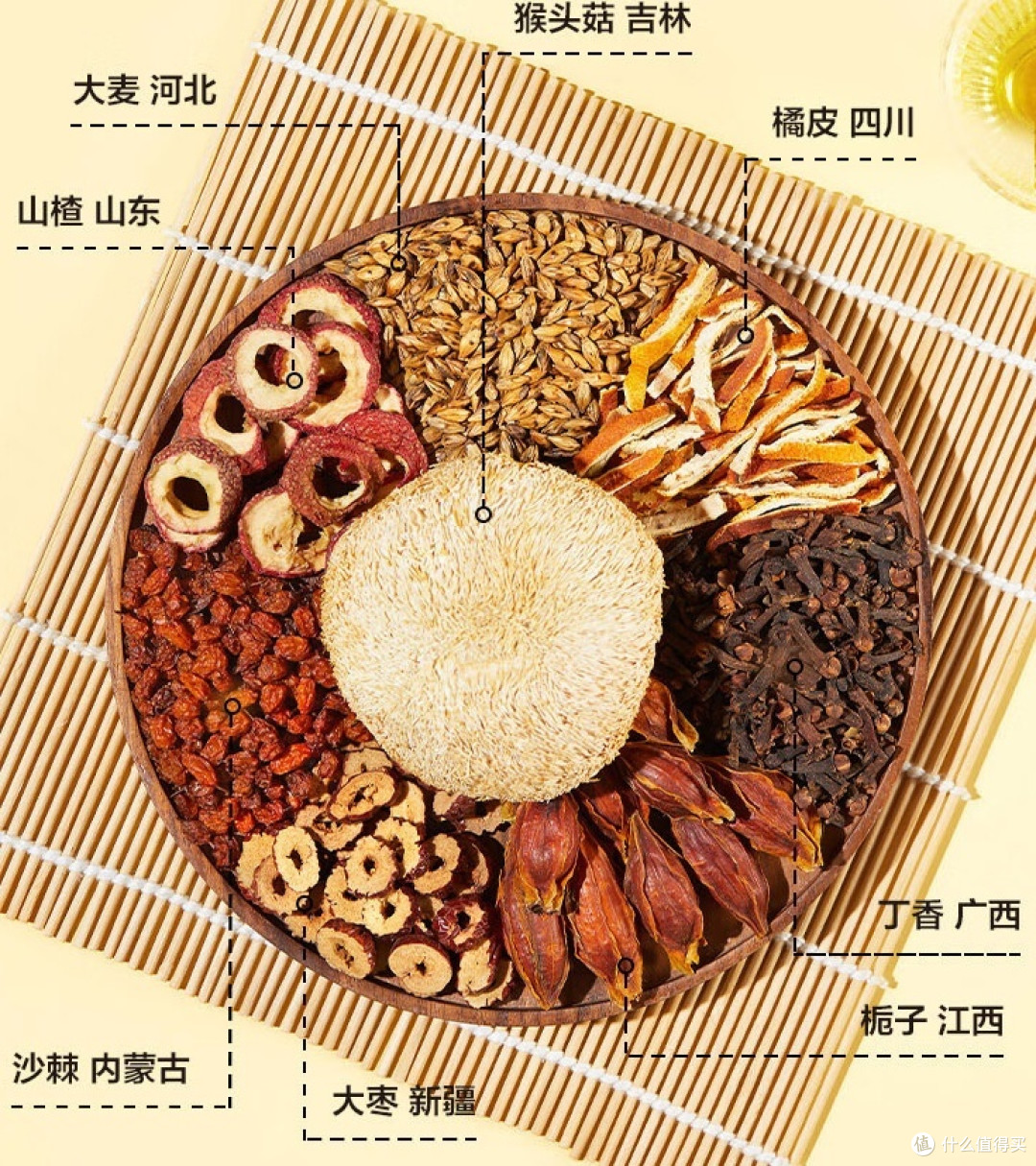 冬季养生养胃:京东京造 丁香猴头菇沙棘茶
