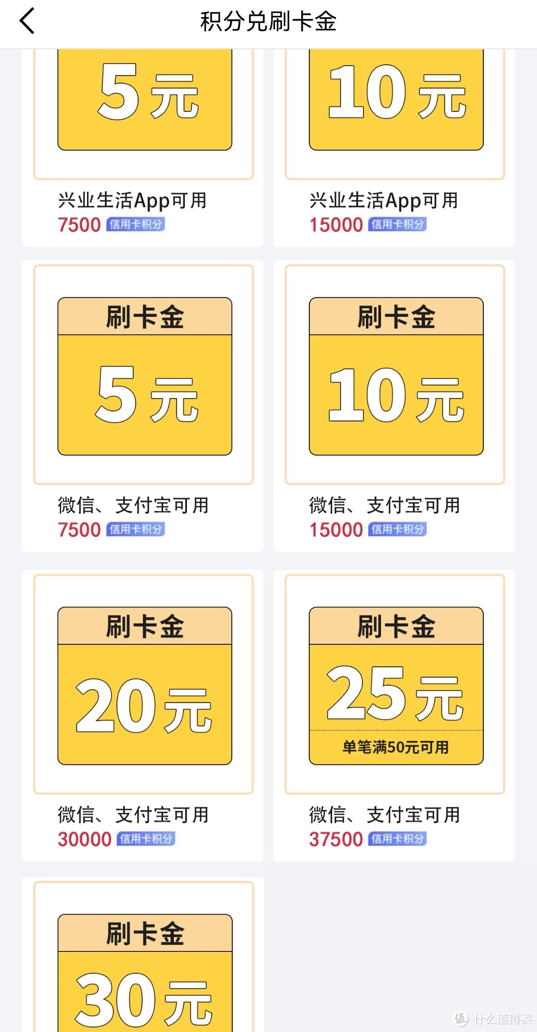 兴业信用卡积分刷卡金