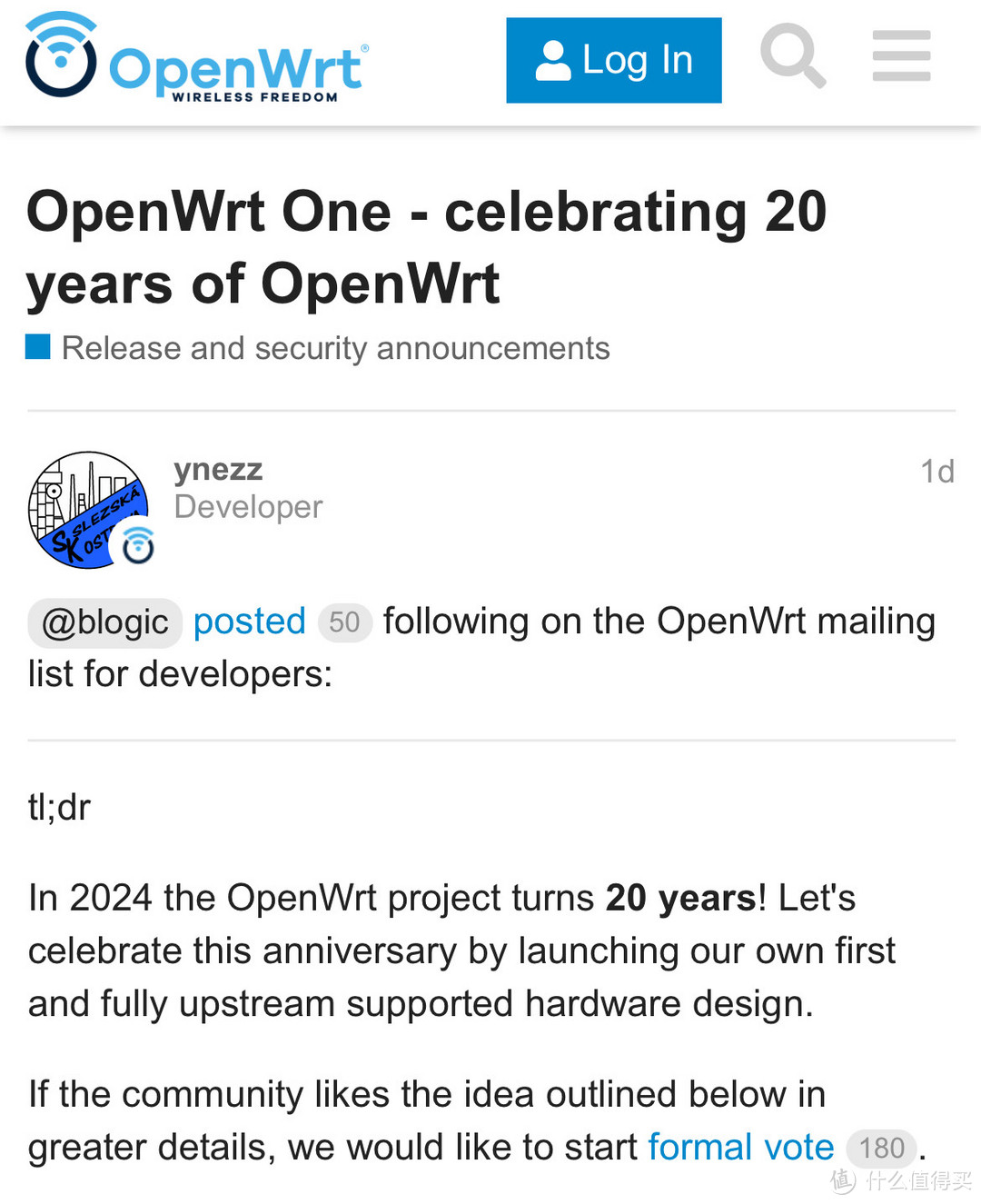 庆祝 OpenWrt 20 周年，官方宣布将推出首款路由器 “OpenWrt One / AP-24.XY”