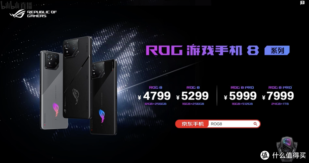 ROG游戏手机8系列发布：第三代骁龙8 +IP68级防水防尘，4799元起