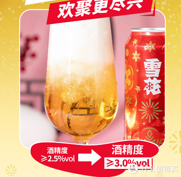雪花啤酒(Snowbeer)节庆红罐500ml，8度年货送礼，喜庆礼盒共庆新春!