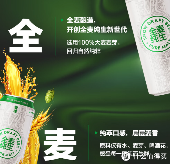 《麦香时光》——雪花啤酒(Snowbeer)全麦纯生500ml的品味之旅!