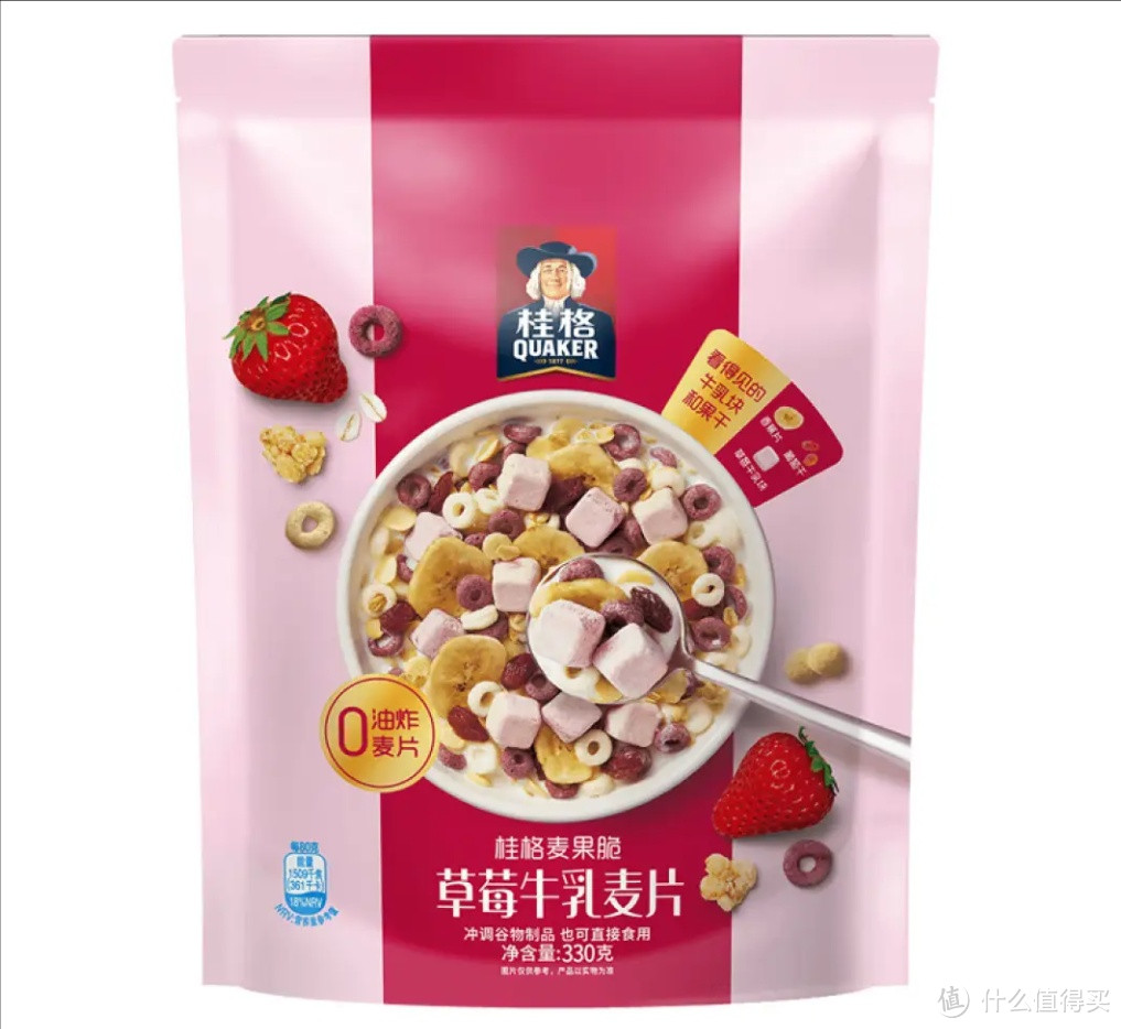 享受美味与健康——桂格（QUAKER）草莓牛乳麦片330g