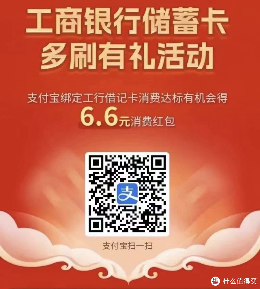 工商银行储蓄卡 多刷有礼 报名完成3次5元消费领6.6元支付宝消费立减红包（名额充足）