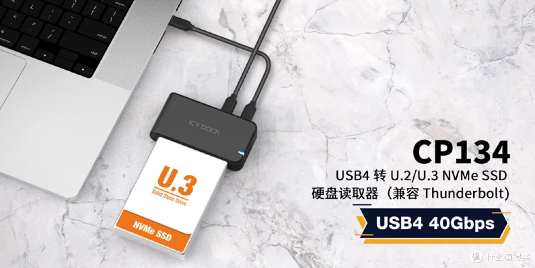 【概念产品CP134】 USB4 转 U.2/U.3 NVMe SSD 硬盘读取器