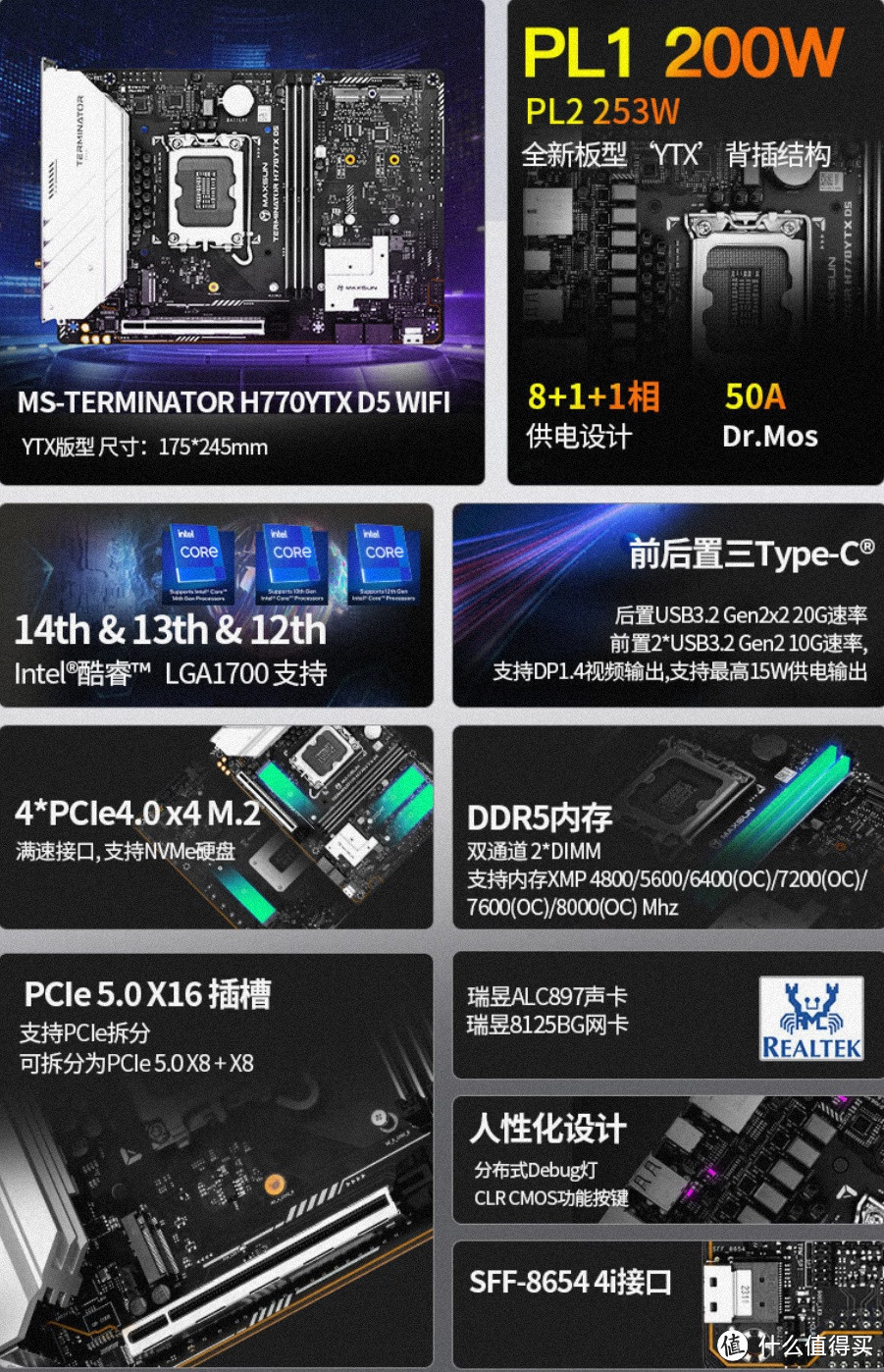 首发899元，铭瑄MS-终结者H770YTX D5 WIFI主板月底发售，