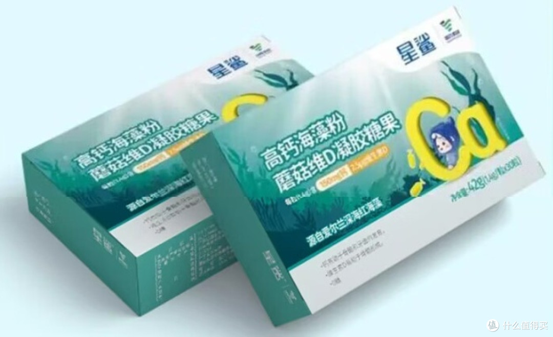 星鲨 海藻钙——高钙海藻粉 蘑菇维D凝胶糖果,呵护骨骼健康