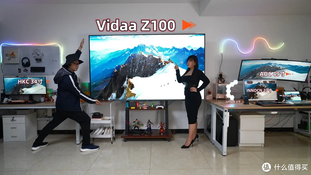 狼和猫的电竞房大改造7.0！100寸大电视Vidda Z100+AOC 49寸带鱼屏！成年人快乐就是全部都要！