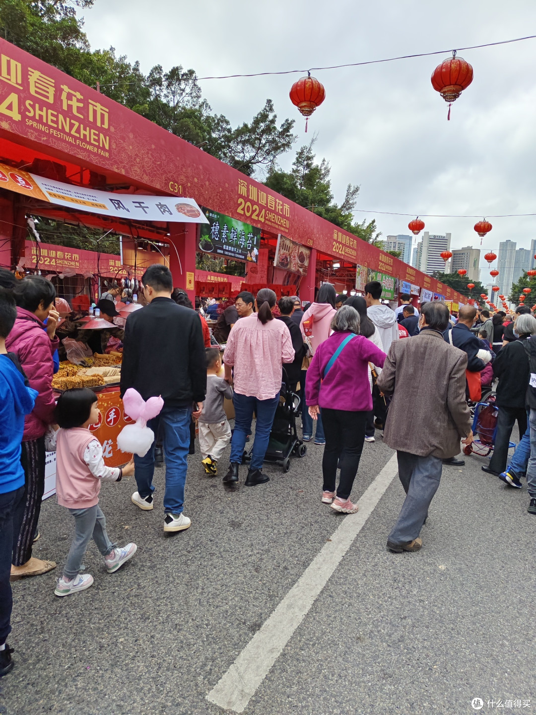 两小宝过年,逛迎春花市
