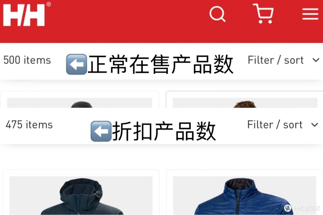 一共 500 款而折扣的产品居然有 475 款，高达 95% 的折扣商品率， 这快赶上 HM 了吧！