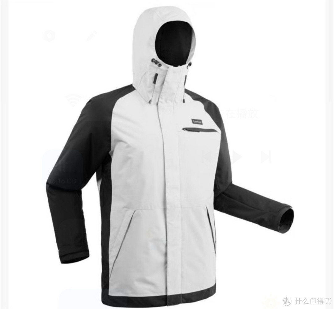 迪卡侬（DECATHLON）男士滑雪服防水保暖防风单板双板滑雪夹克WEDZE3 灰白色 XXL