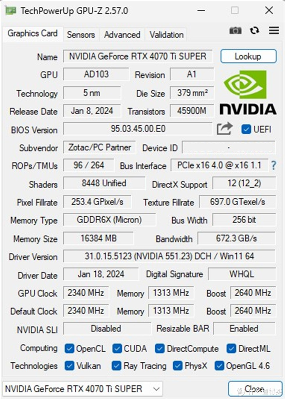 索泰(ZOTAC)RTX4070Ti SUPER TRINITY OC月白显卡测试分享