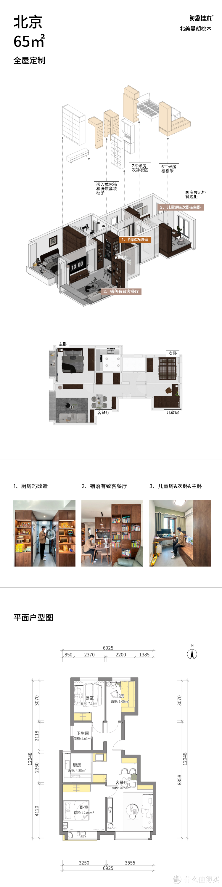 北京65平小三居，设计处处小心机，厨房门口改成洗衣房有点绝