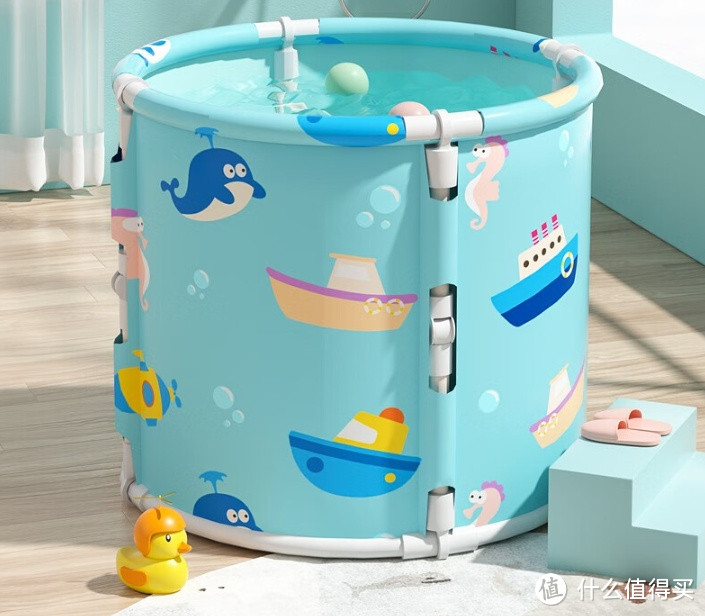 劳可里尼 婴儿可折叠游泳桶：秒速开合，免安装保温浴桶