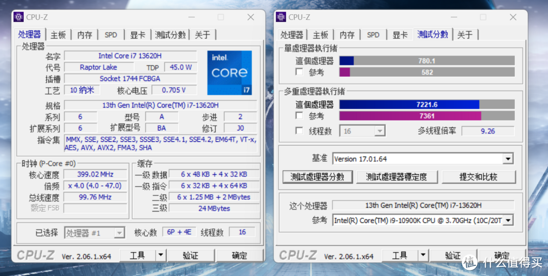 CPU-Z成绩都与桌面级十代i9-10900K相差不大了