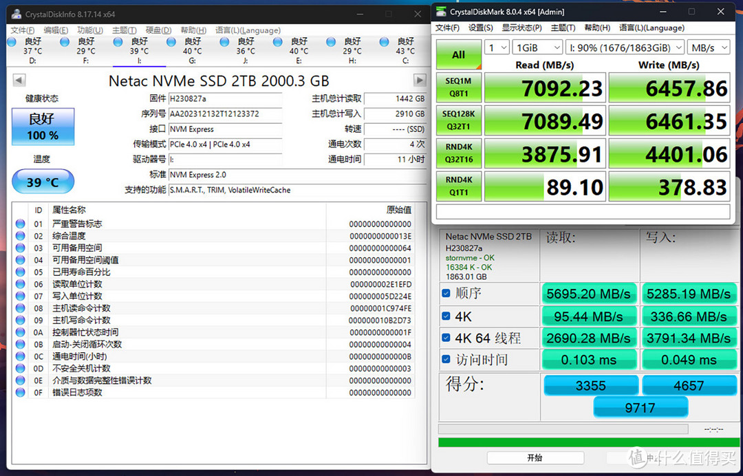 朗科绝影NV7000-t 2TB固态硬盘评测：PCIe4.0满速读取，高性能低温度