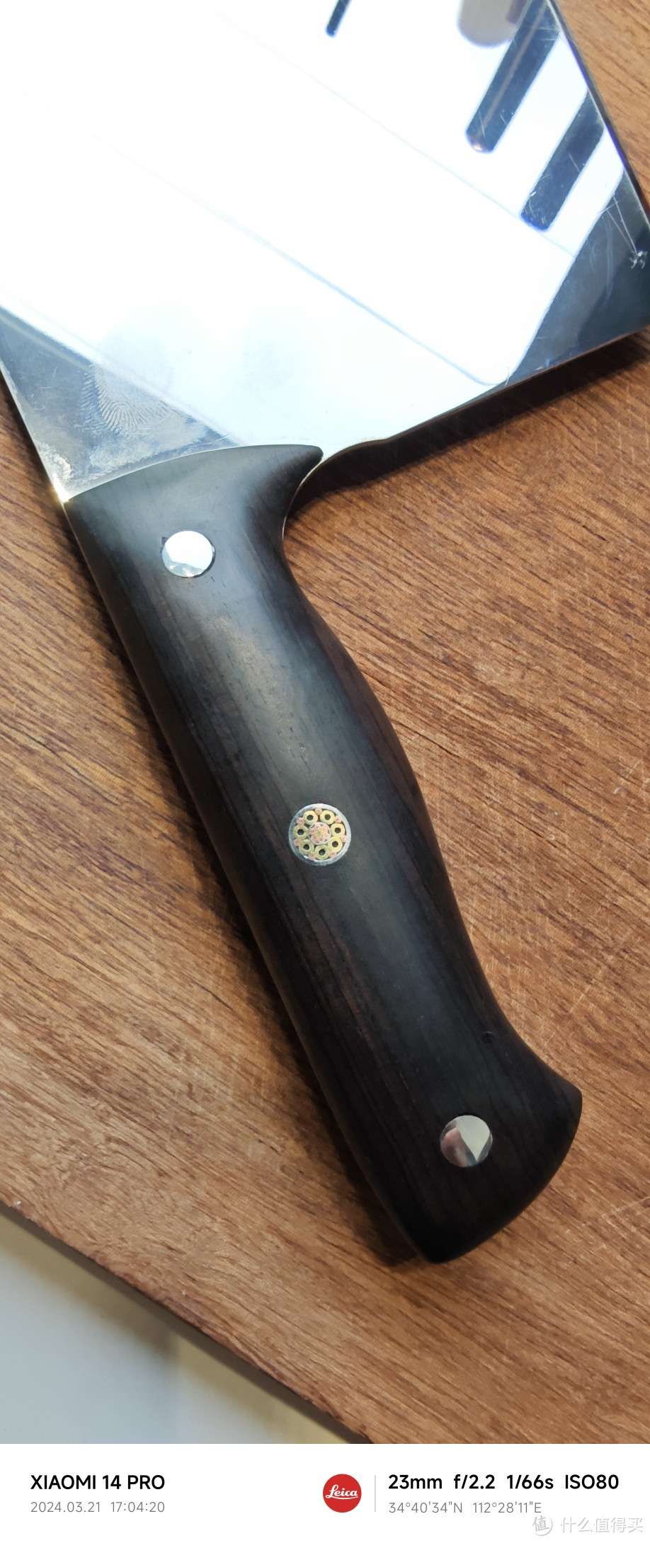 自制M390中式渐薄切片厨刀。