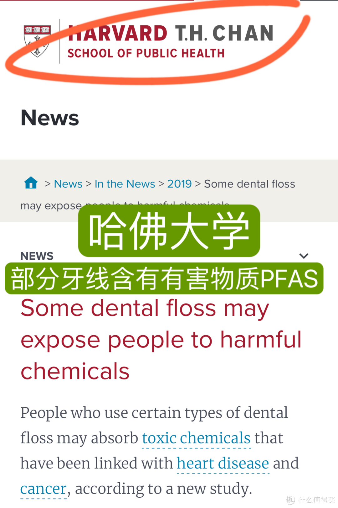 哈佛大学公共健康学院：部分热销牙线含有害物质PFAS！