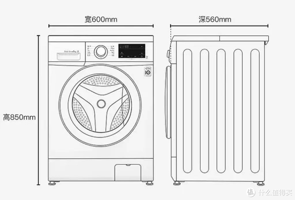 滚筒洗衣机尺寸正常图片