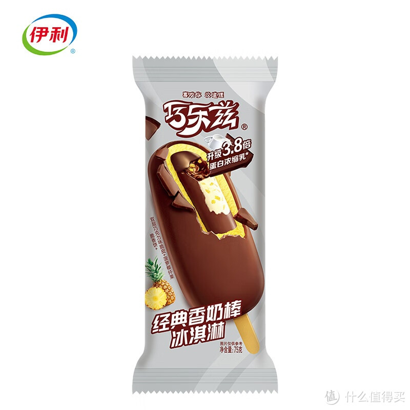 SHUHUA 舒化 伊利巧乐兹香奶棒巧克力味脆皮冰淇淋75g*5支/盒