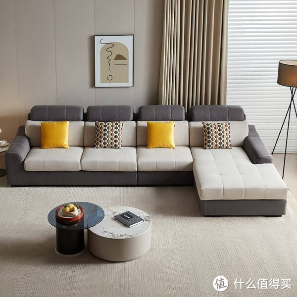 全友家居 现代简约布艺沙发客厅家具大户型家用贵妃位转角沙发