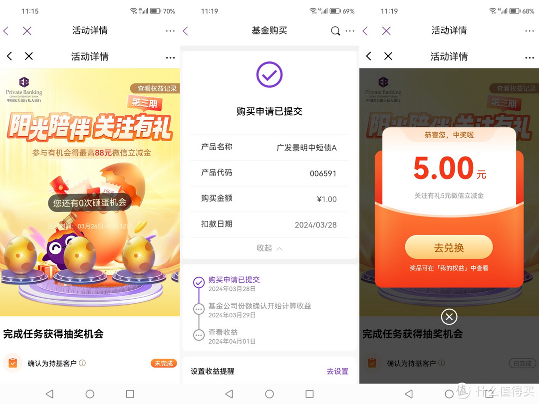 光大立减金，中信立减金